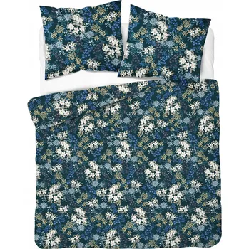 Povlečení Povlečení 140x200 tmavě modré s bílými květy - Satin Stories