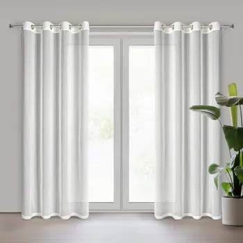 Hotová záclona HERA z šifonu, zdobená mramorovým potiskem, zlaté průchodky 140 x 250 cm