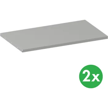 Policová skříň Kovona Přídavná police ke kovovým skříním, 800 x 500 mm, šedá, 2 ks