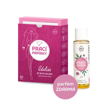 Prací prášek Limitované duo: Prací papírky 60 praní Ateliér + prací parfém, 100 praní ZDARMA