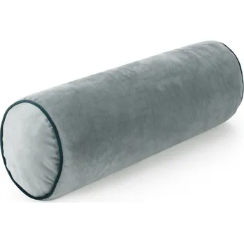 Takoy dekorační polštář váleček GAJA ze sametu zdobený kontrastní paspulkou modrá