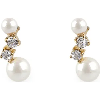 Náramek Perlové náušnice z nerezové oceli, střední, 2 zlatá