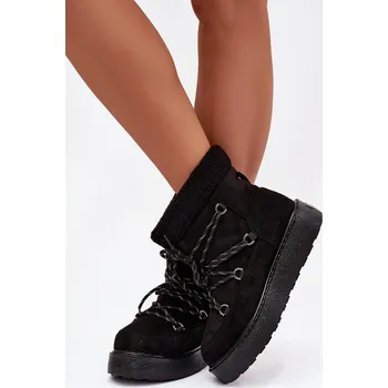 Dívčí sněhule Dámské sněhule na platformě s šněrováním černé Roselya 36