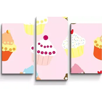 Obraz Sablio Obraz - 3-dílný Muffiny - 75x50 cm