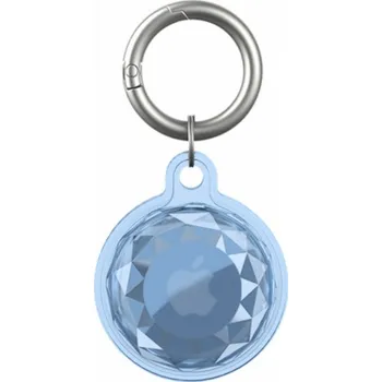 Transparentní obal s diamantovým efektem pro AirTag - modrý