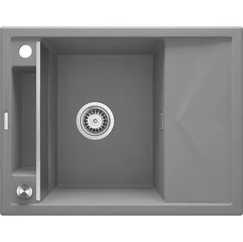 Granitový dřez Aplomo Magnetic 64 granitový dřez s odkapávačem, šedá, ZRM_S11A