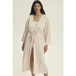 Esotiq dámský saténový župan béžový - ESO80X/béžová / M ESO5J007