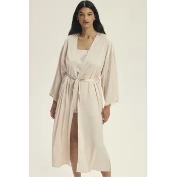 Dámský župan Esotiq dámský saténový župan béžový - ESO80X/béžová / M ESO5J007