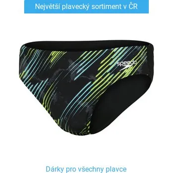 Pánské plavky Pánské plavky Speedo Allover 7cm Brief Black/Light Adriatic/Acid/USA Charcoal 28