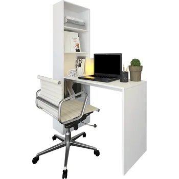 Kuchyňská linka Regál s barovým pultem, bílá, 125x50 cm, JASMIN