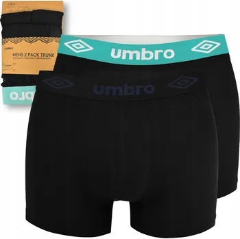 Boxerky UMBRO Pánské boxerky 2 kusy Bavlna Černá Tyrkysová Guma Logo Velikost M