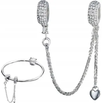 Přívěsek PŘÍVĚSKY Řetízek BEZPEČNOSTNÍ zirkony S925