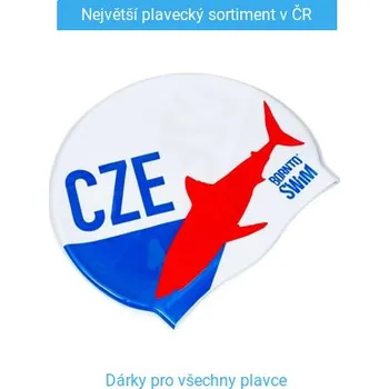 Plavecká čepice BornToSwim CZE Swimming Cap Bílo/modrá