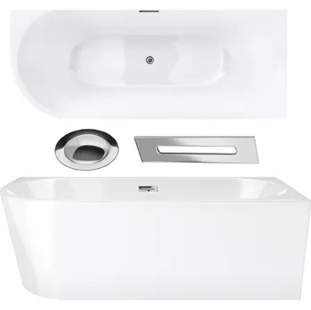 Vana Akrylátová rohová vana Corsan s odtokem uprostřed, 170 x 80 cm