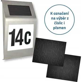 Venkovní osvětlení Svítidlo solární 4L s číslem domu