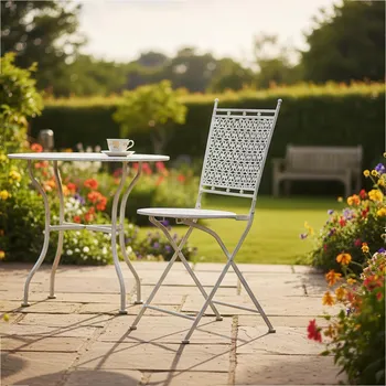 Zahradní nábytek Kovová zahradní židle, šedá 497128