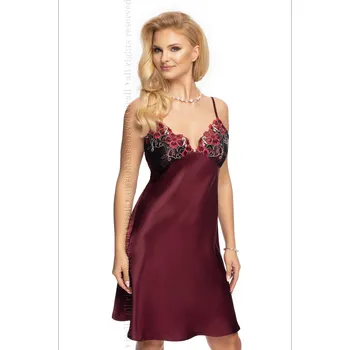 Dámské erotické prádlo Dámská noční košilka Elodie Vínová vzor - Irall Barva: vínová/vzor, Velikost: S