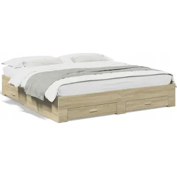 Postel Jednolůžková dřevěná postel VidaXL 90x220 cm, vícebarevná