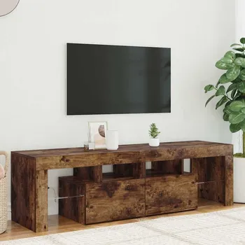 Televizní stolek vidaXL TV skříňka s LED osvětlením 140 x 36,5 x 40 cm [804371] Barva: kouřový dub