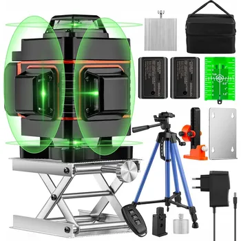 Měřící laser Křížový laser Hilda poziomica laserowa 4D 2 aku statyw 1.6 30 m