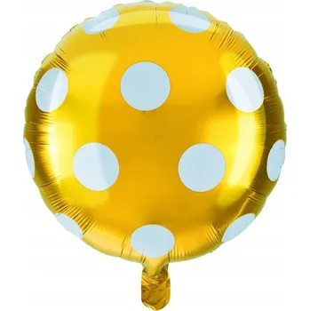 Balónek Fóliový balónek (puntíky) zlatý