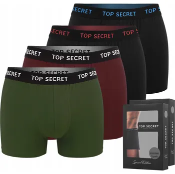 Boxerky TOP SECRET Pánské bavlněné boxerky 4 kusy, velikost XL