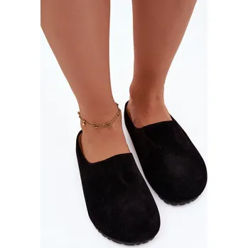 Dámská obuv Dámské domácí pantofle z eko semiše – černé Kalvess Velikost: 40