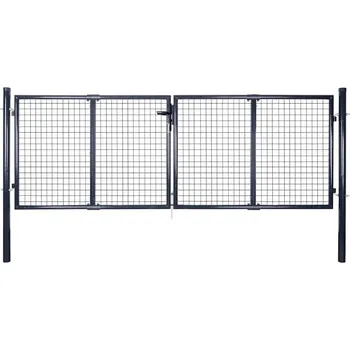 brána vidaXL Pletivá zahradní branka pozinkovaná ocel 300 x 100 cm šedá [143363]
