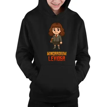 Žertovný předmět Wingardium Leviosa - Hermiona Granger - dětská mikina s kapucí pro fanoušky série Harry Potter- Tričkový.cz