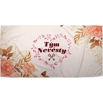 Osuška Sablio Ručník Tým nevěsty srdce - 30x50 cm