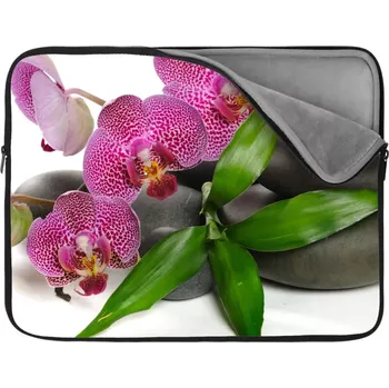 pouzdro na notebook Sablio Obal na notebook Orchideje a kameny - 17"