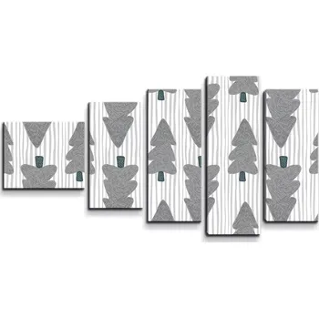Obraz Sablio Obraz - 5-dílný Šedé stromky - 100x60 cm