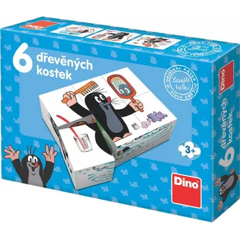 Hračka DINO DŘEVO Kostky obrázkové Krtek (Krteček) 6ks kubus *DŘEVĚNÉ HRAČKY* | 140900