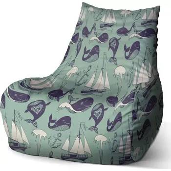 Sedací pytel Sablio Sedací vak Bean Velryby - 60 x 70 x 70 cm