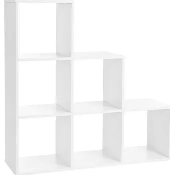 Dílenský regál Bílý trojúhelníkový regál do obytných místností ke stěně / k rozdělení prostoru 97,5x97,5x29 cm