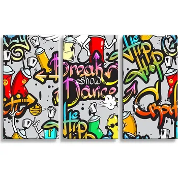 Obraz Sablio Obraz - 3-dílný Graffiti - 120x80 cm