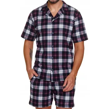 Pánské pyžamo Doctor Nap Pánské pyžamo PMB 7234 burgundy krátký rukáv, velikost XL