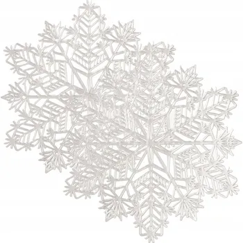 Stolování Vánoční prostírání sněhová vločka Avery 38 cm 2 ks stříbrné