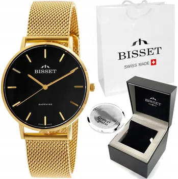 Hodinky Švýcarské dámské hodinky Bisset ARITTE zlaté se SAFÍROVÝM SKLO