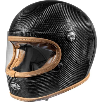 Helma na motorku Retro helma PREMIER TROPHY PLATINUM EDITION CARBON Velikost: XS (53-54 cm)