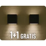 LED NÁSTĚNNÉ SVÍTIDLO 11W, 1360LM, ČTVEREC, IP65, ČERNÉ, 1+1 zdarma! Neutrální bílá