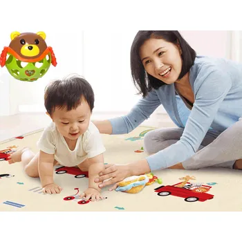 Hrací deka Vzdělávací Podložka Pěnová Oboustranná XPE Autíčka 180x100cm + Kousátko Montessori