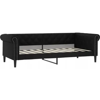 Postel Čalouněná jednolůžková postel VidaXL 90x190 cm černá