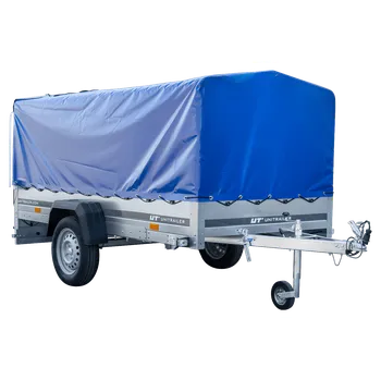 Auto-moto Jednonápravový přívěs na pružinách 264x125 UNITRAILER GARDEN 264/R KIPP s rámem H-800 a modrou plachtou