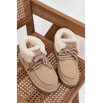 Dívčí sněhule Dámské sněhule D.Franklin z přírodního semiše – světle béžové Velikost: 37