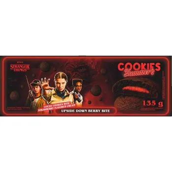 Yummer's Stranger Things kakaové sušenky s jahodovou náplní 135 g