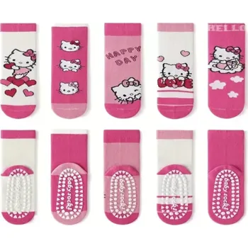 Dámské ponožky Protiskluzové ponožky SANRIO - HELLO KITTY - BÍLÉ - SRDÍČKA (3-8 let) (Značka: YP SOCKS)