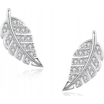 Náušnice Fraise stříbrné náušnice S925 Lístky větvičky se zirkony