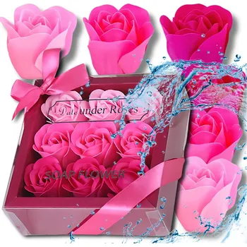 umělá květina Camerazar Růžová mýdlová růže - dekorativní sada 9 ks jako dokonalý dárek