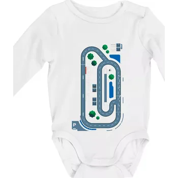 Kojenecký body Závodní dráha - Rodiče - Body kojenecké s dlouhým rukávem - Dlouhý r. do 3 měs ( Bílá )